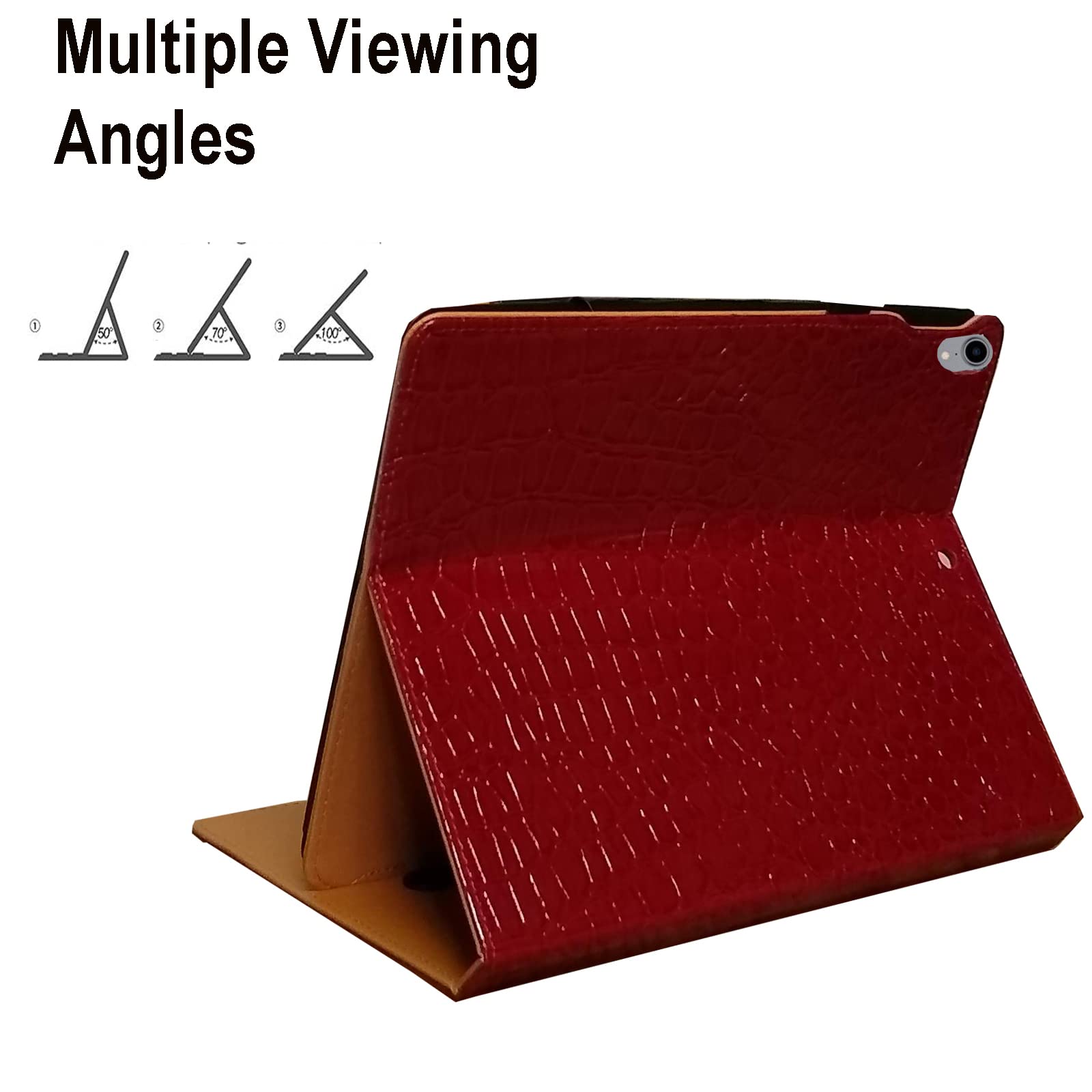 Jytrend Case For Ipad Air 11 Inch 6Th Gen(M2 2024) /10.9 Air 5Th /Air 4Th Generation, Folio Stand Magnetic Smart Cover With Pocket For Air 6/5/4 A2902 A2903 A2588 A2589 A2316 A2324 (Red Crocodile)