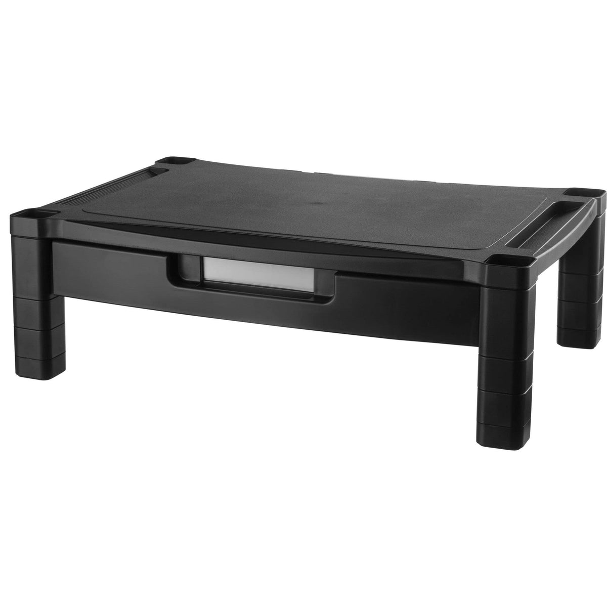 Kantek Extra Wide Height Adjustable Computer Monitor Stand Organizer For Large Widescreen Monitors, Removable Organizing Drawer,