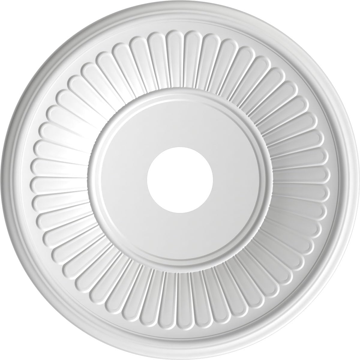 Ekena Millwork Cmp19Befsm Berkshire Thermoformed Pvc Ceiling Medallion (Fits Canopies Up To 8 3/8), 19Od X 3 1/2Id X 1P, Univers