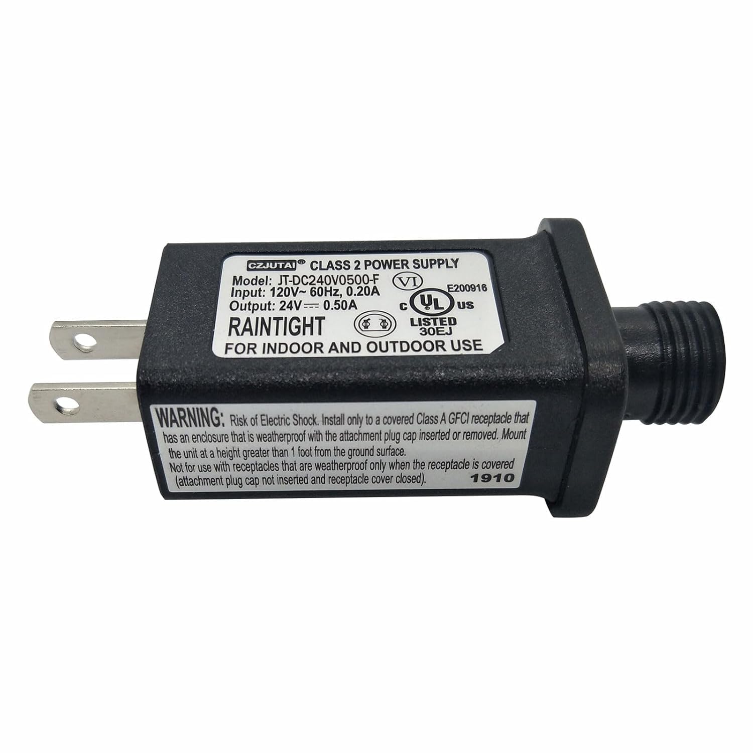 24V 12W Led Transformer Led Controller Class 2 Power Supply, Ip44 Waterproof Low Voltage Transformer Us Plug For Christmas Light