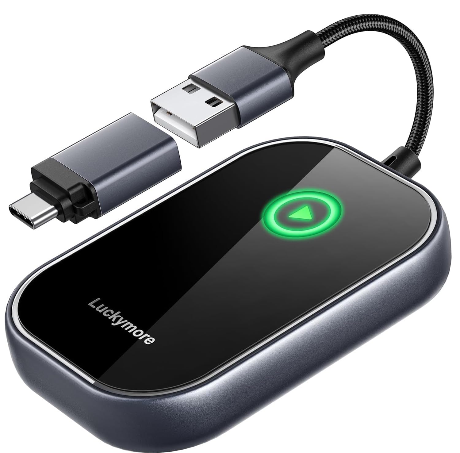 Luckymore Wireless Carplay Adapter, Converts Wired To Wireless Carplay Dongle For Wireless Control Plug & Play Carplay Fit For C