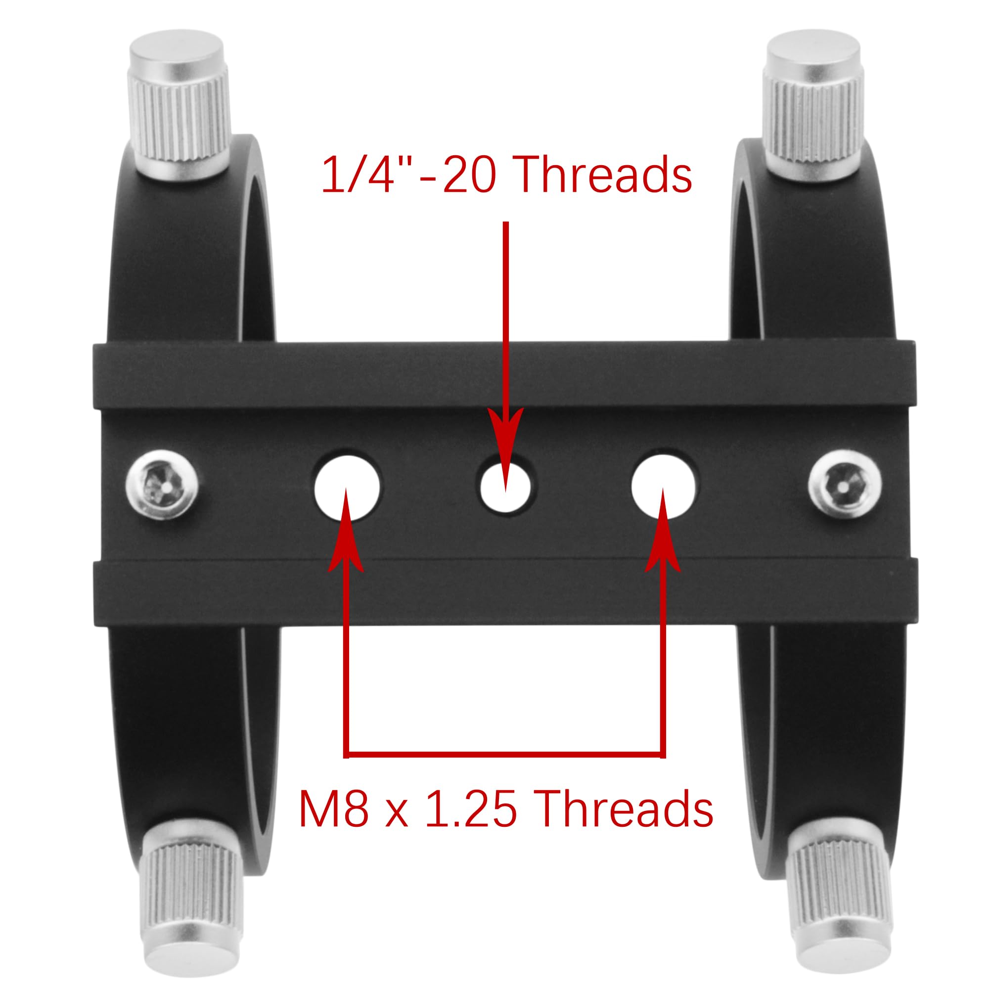 Astromania Adjustable Guiding Scope Ring Set With Plate   90 Mm Inside Diameter (Pair)   For Telescope Tube Diameter Or Finders