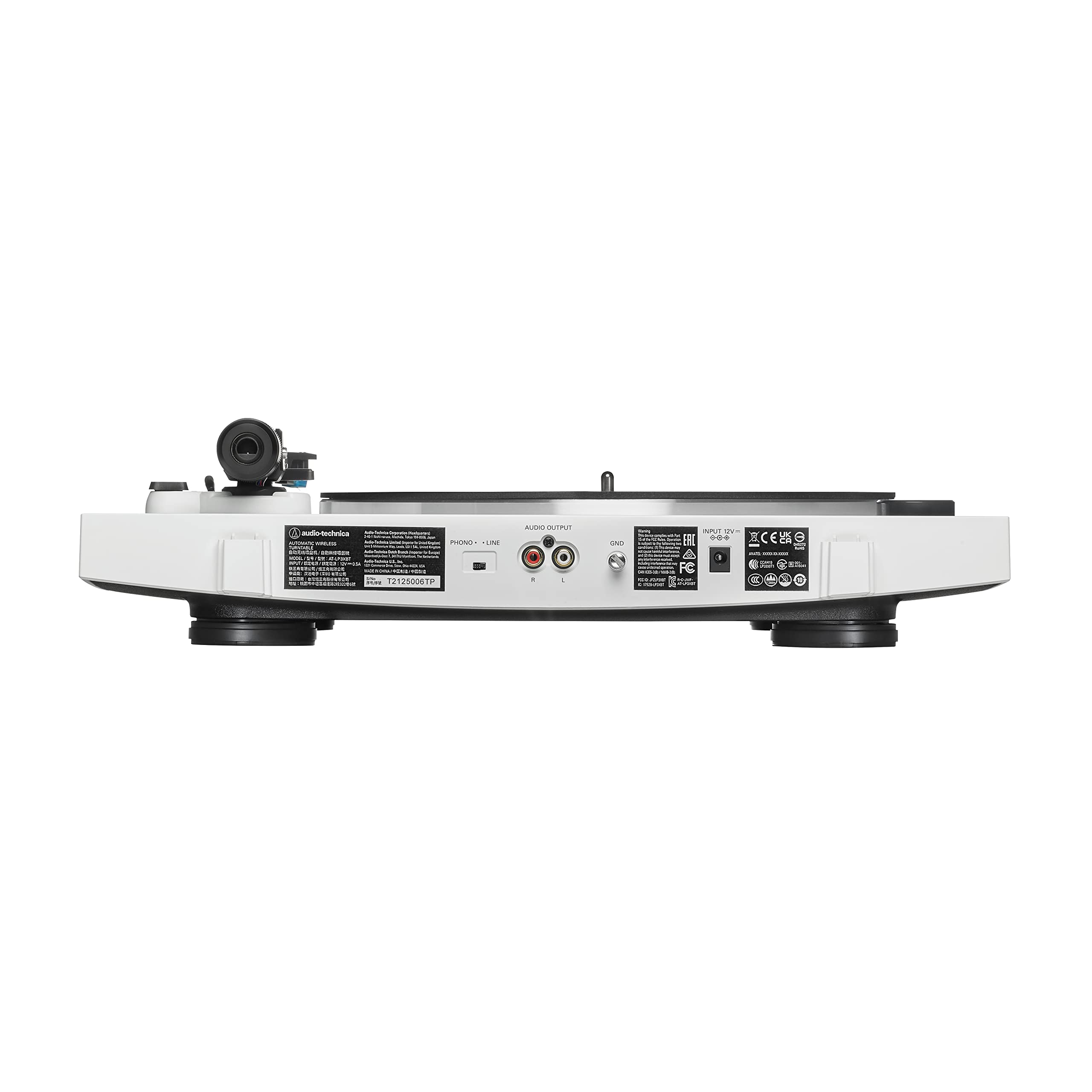 Audio Technica Audio Technica At Lp3Xbt Wh Bluetooth Turntable Belt Drive Fully Automatic 33/45 (White)