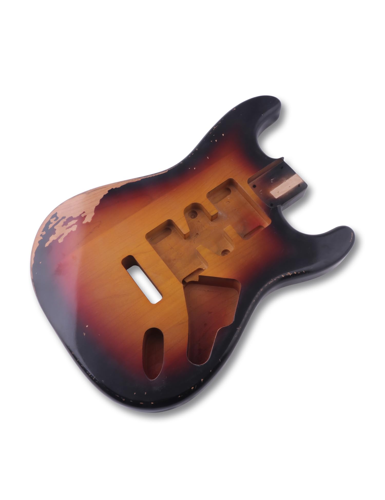 Sunsmile Relic Electric Guitar Body Nitro Top Alder Wood St Style Diy Guitar Body H S H Route 3 Tone Sunburst Relic.