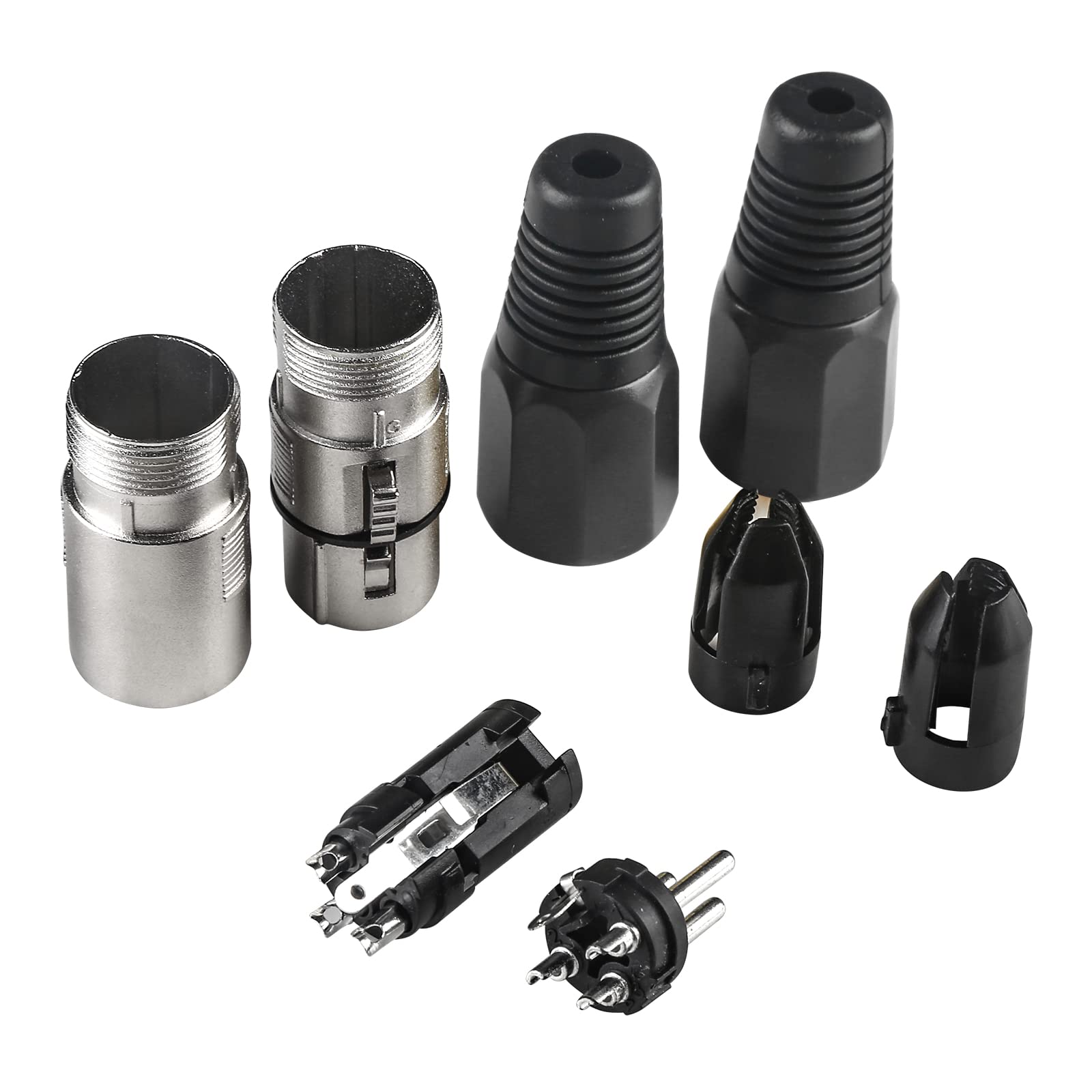 Mad Owl 4 Packs 3 Pin Xlr Connector Cannon Xlr Dmx Cable Connectors Xlr Female Male Adapter, Xlr Panel Mount Connector Xlr Micro