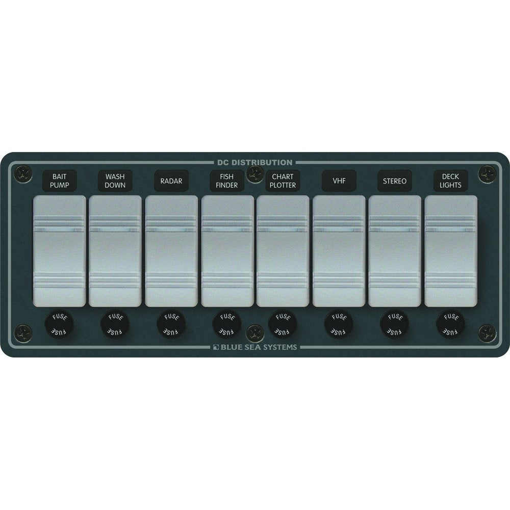 Blue Sea Systems 8261 Contura Water Resistant 12V Dc Panel   8 Position