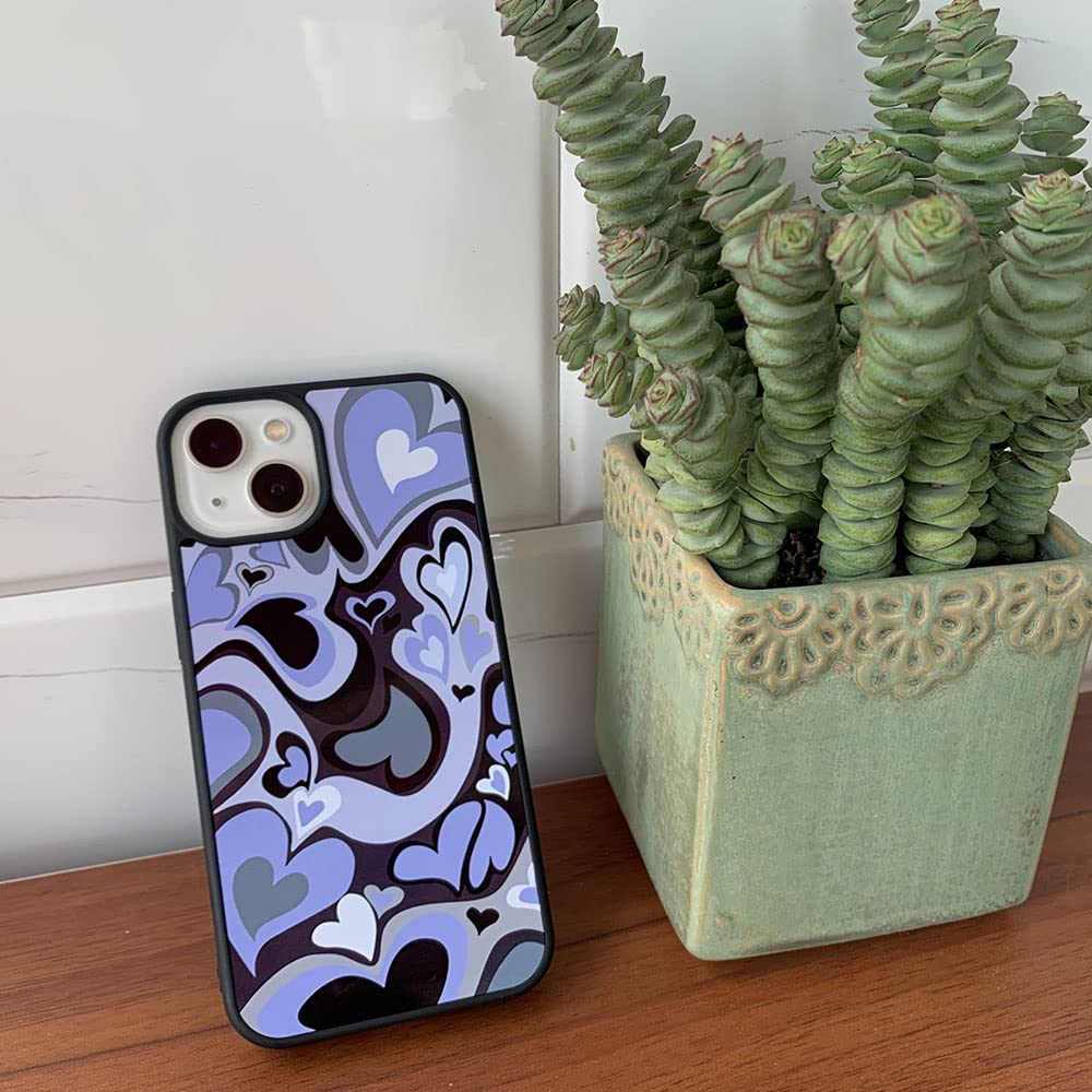 MOKENS Phone Case Slim Soft Protective Plastic Purple Love Heart for iPhone 12/12 Pro