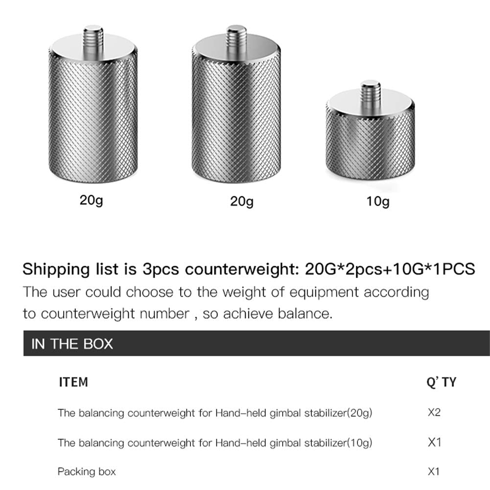 Calidaka 3Pcs Om 4/Os Mo Mobile 3 Counterweight Gimbal Stabilizer Counterweight Balance Counter Weights Support 70G For Os Mo Mobile 4 3 Keep Balance Filmmaking Video Shooting Accessory