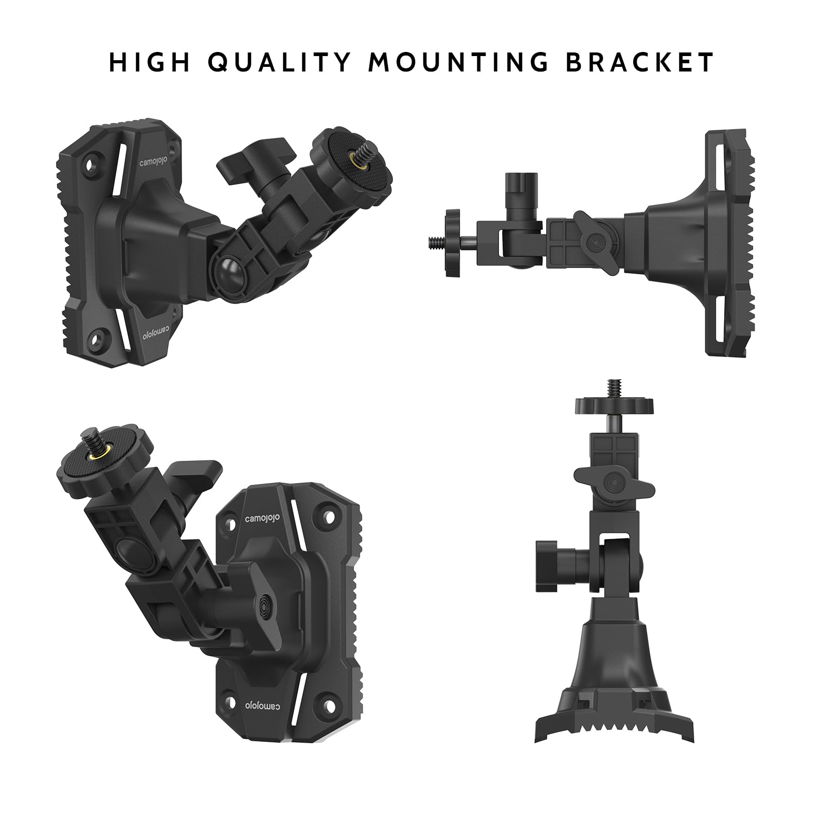 Camojojo Trail Cameras Mounting Bracket With 1/4 -20 Threaded Insert 360Rotating Adjustable Holder For Outdoor Hunting Gear Acce