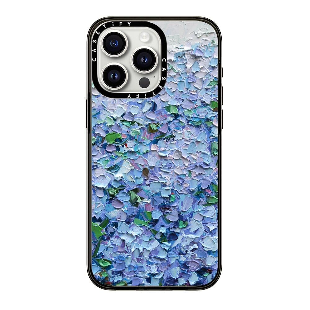 Casetify Compact Case For Iphone 15 Pro Max [2X Military Grade Drop Tested / 4Ft Drop Protection]   Nantucket Blue Hydrangeas
