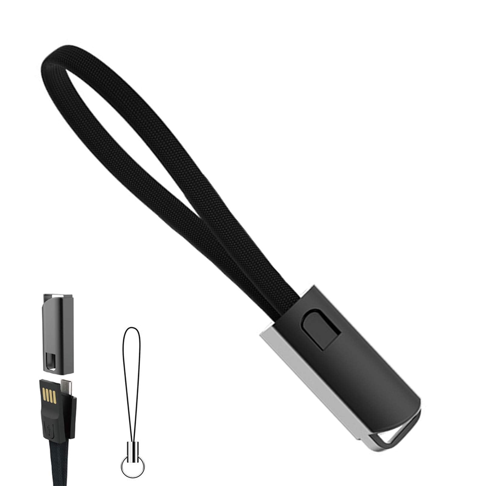 Apexone Usb C Charger Cable, Portable Keychain 0.75Ft Short Type C Charging & Sync Nylon Braid Cord, Compatible With Samsung S9 