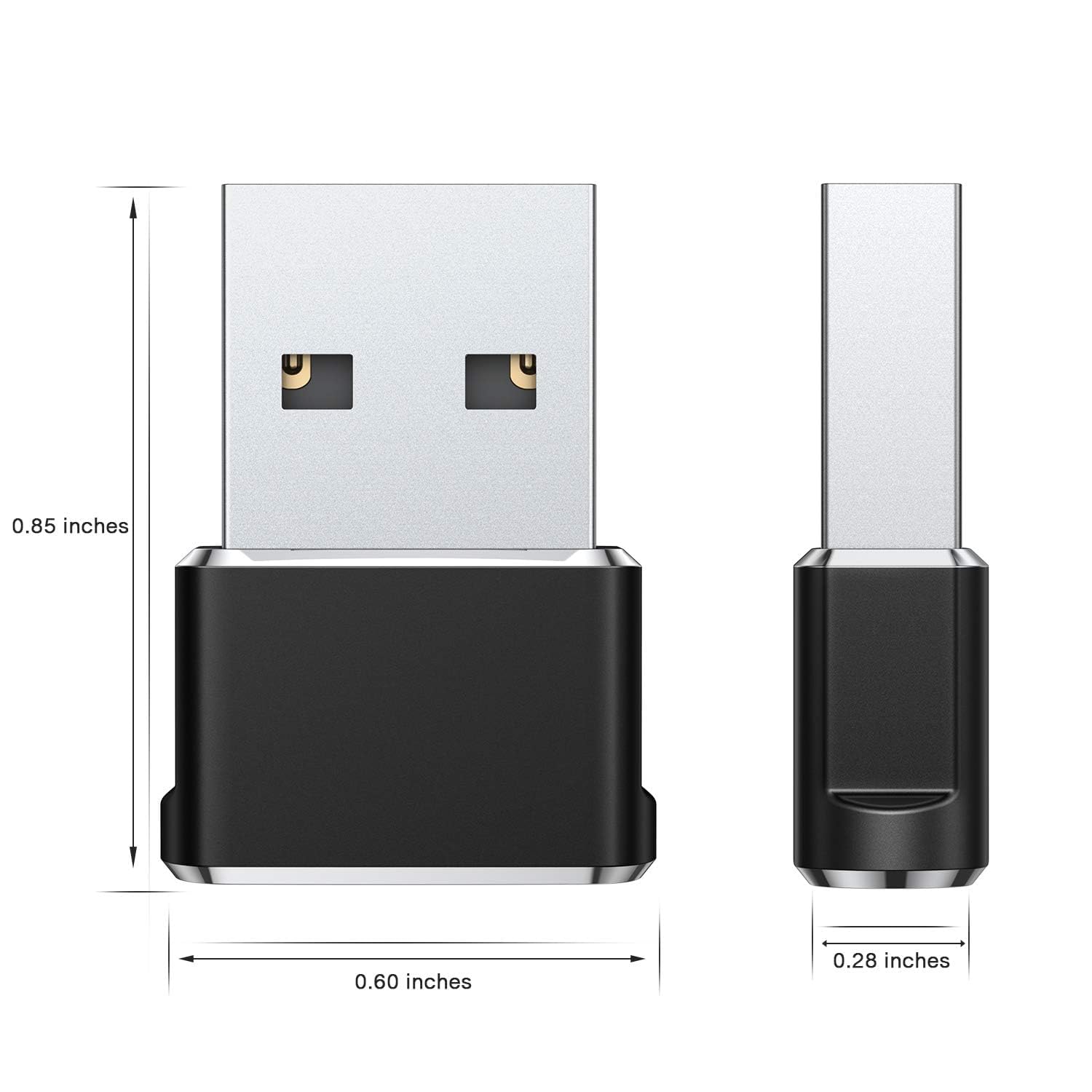 Basesailor USB to USB C Adapter 3 Pack,Type C Female to USB A Male Cable Converter for iPhone 16 15 Pro,MacBook,iMac,PC,Laptop,Computer,Samsung Galaxy S24 24 AI Plus Ultra S23 S22,Google Pixel 8,OTG