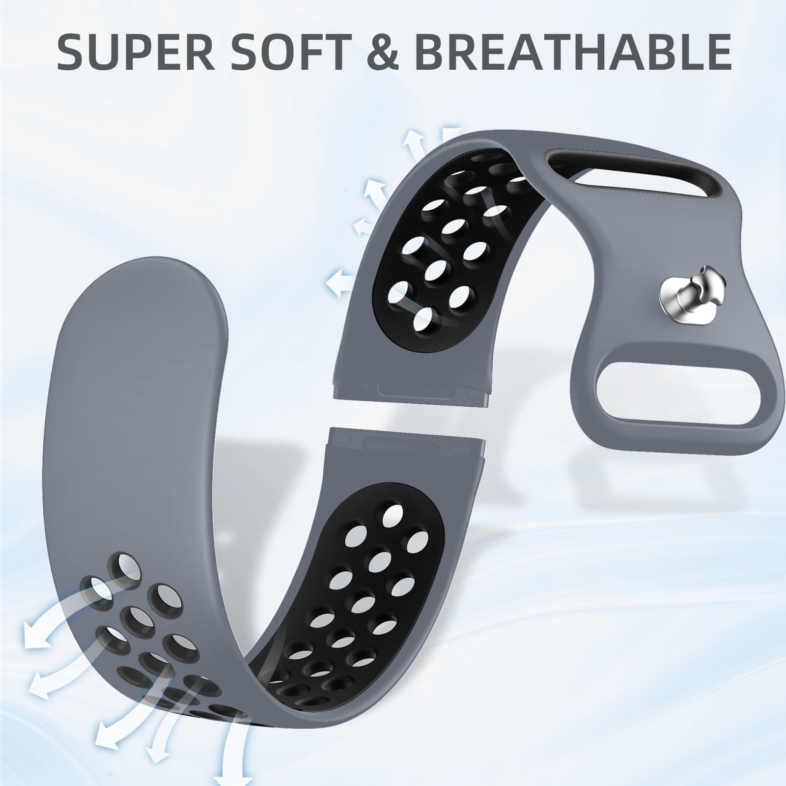 Maledan Bands For Fitbit Sense/Versa 3 Bands Men Women, Sport Solo Loop Strap Wrist Bands Replacement Bracelet For Fitbit Sense