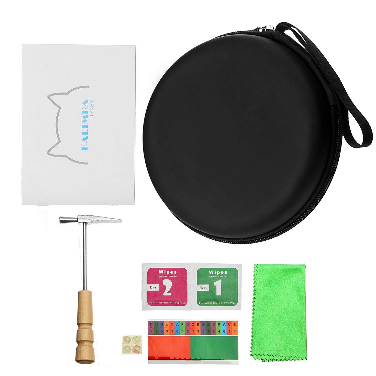 Koldot Kalimba Thumb Piano 17 Key Solid Finger Piano Clear Body Cute Crystal Acrylic Kalimba With Hard Case Gifts With Tuning Ha