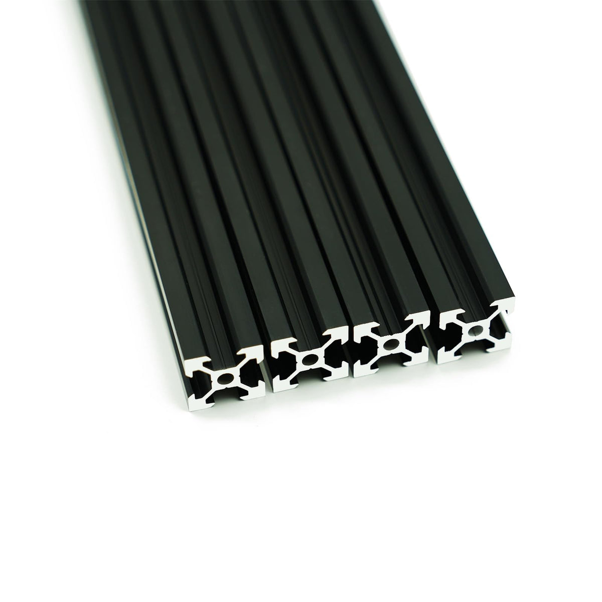 Iverntech 4Pcs 1000Mm 2020 V Slot Aluminum Extrusion 39.37 Inches Black Aluminum Profile European Standard Anodized Linear Rail