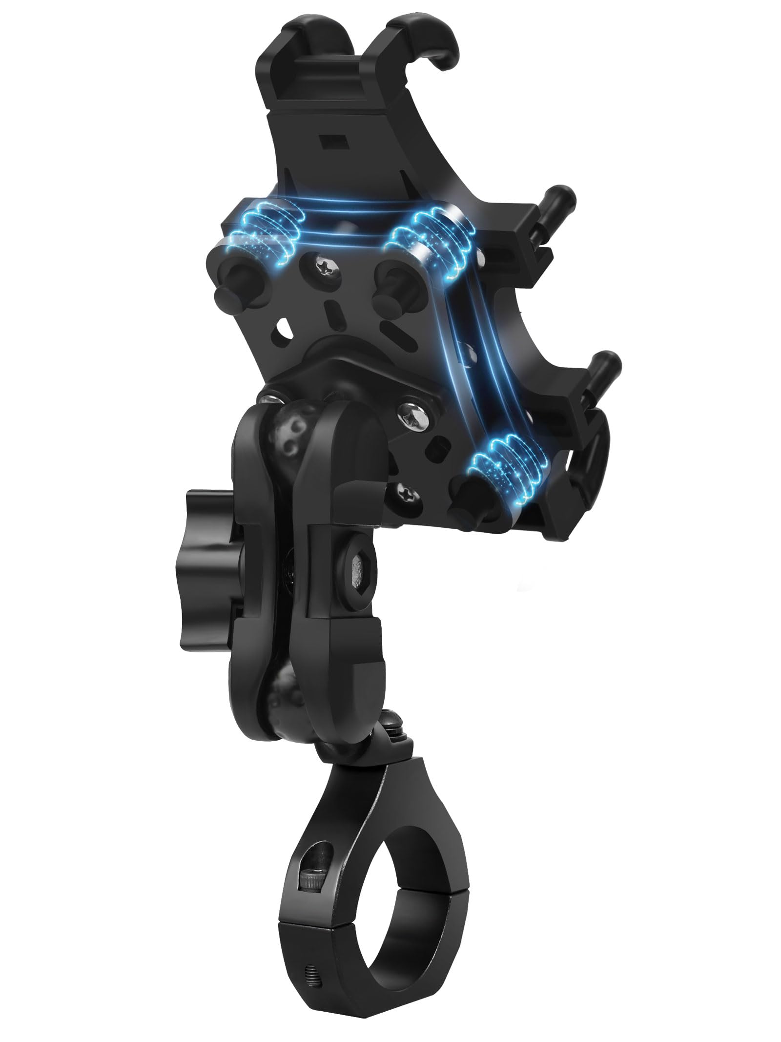 Zidiyoruo Anti Vibration Utv Phone Mount Heavy Duty, Full Protection Utv Phone Holder With Aluminum Bracket Fit For 1.75 2'' Rol