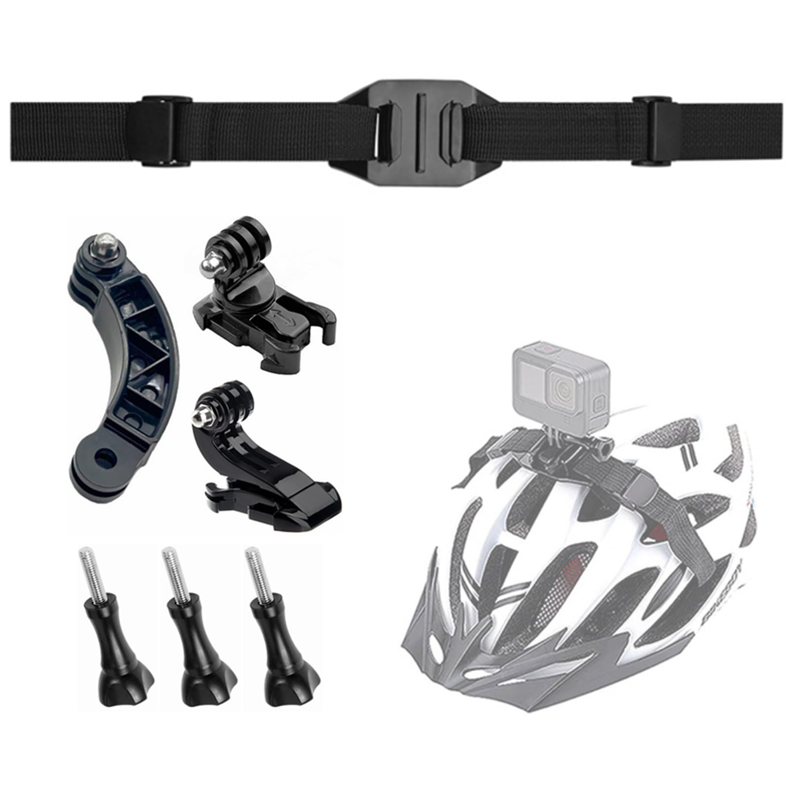 Strap Mount For Gopro For Helmets, Adjustable Mounting Adapter Base With Extesion Rod And Rotating Quick Release Buckle, Suitable For Cycling Bike Vented Helmet, Fit For All Sports Cameras