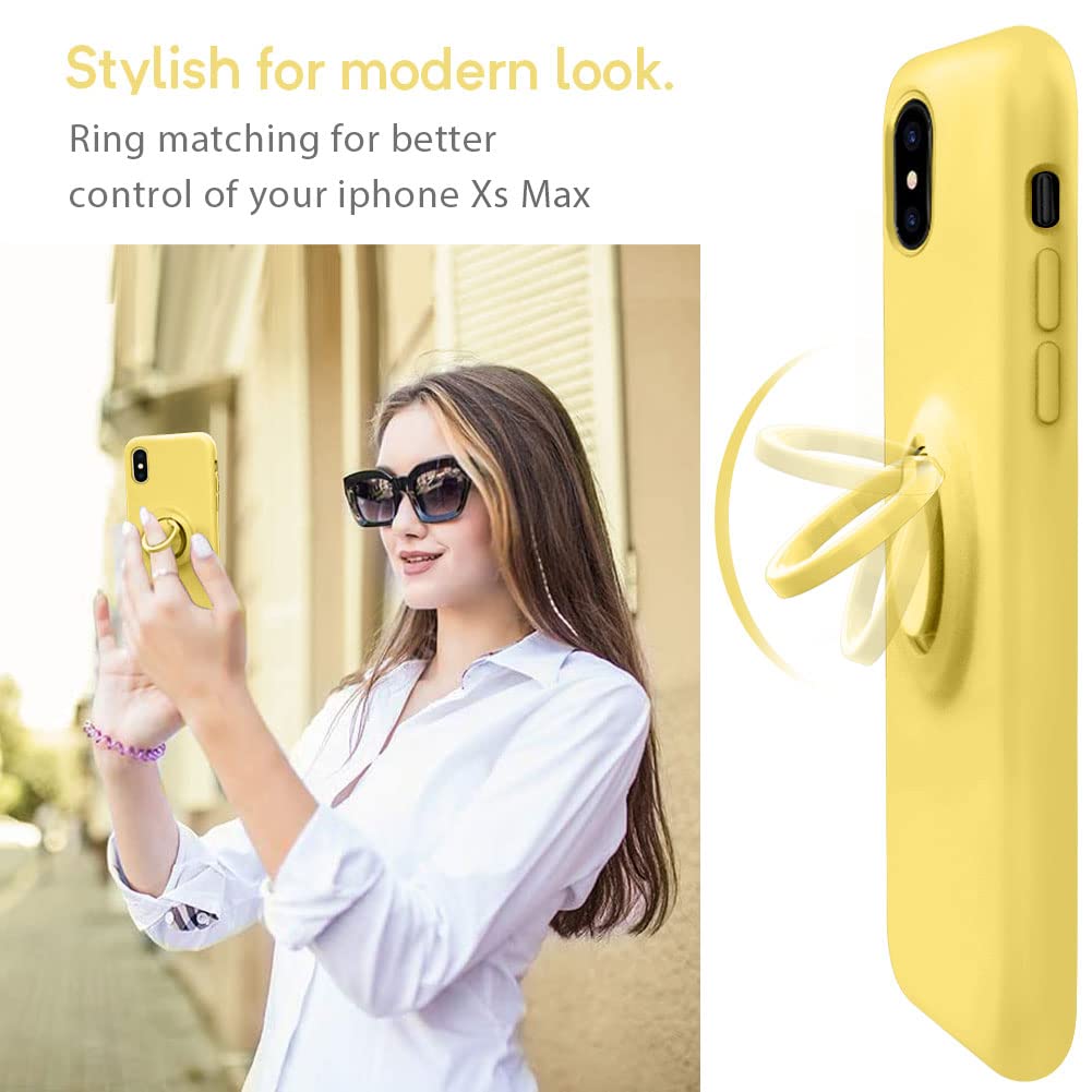 Mocca For Iphone Xs Max Silicone Case With Kickstand | Anti Scratch Full Body Shockproof Protective Case For Iphone Xs Max   Yel