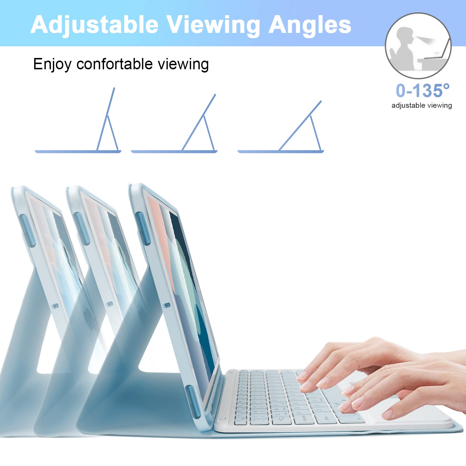 Lama Wireless Keyboard Case With Touchpad For Ipad 10.2 9Th 8Th 7Th Generation, Detachable Bluetooth Keyboard With Pencil Holder