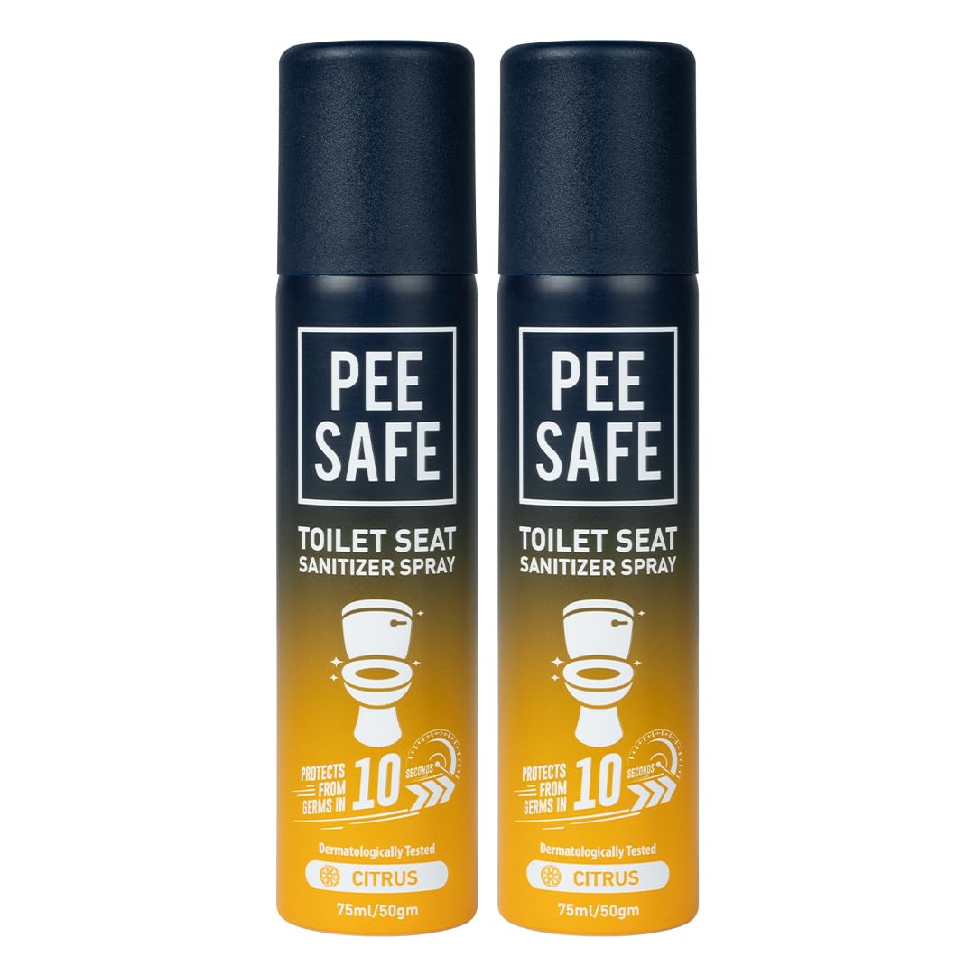 Pee Safe Toilet Seat Sanitizer Spray 75 Ml  Citrus (Pack Of 2) | Reduces The Risk Of Uti & Other Infections | Protects From 99.