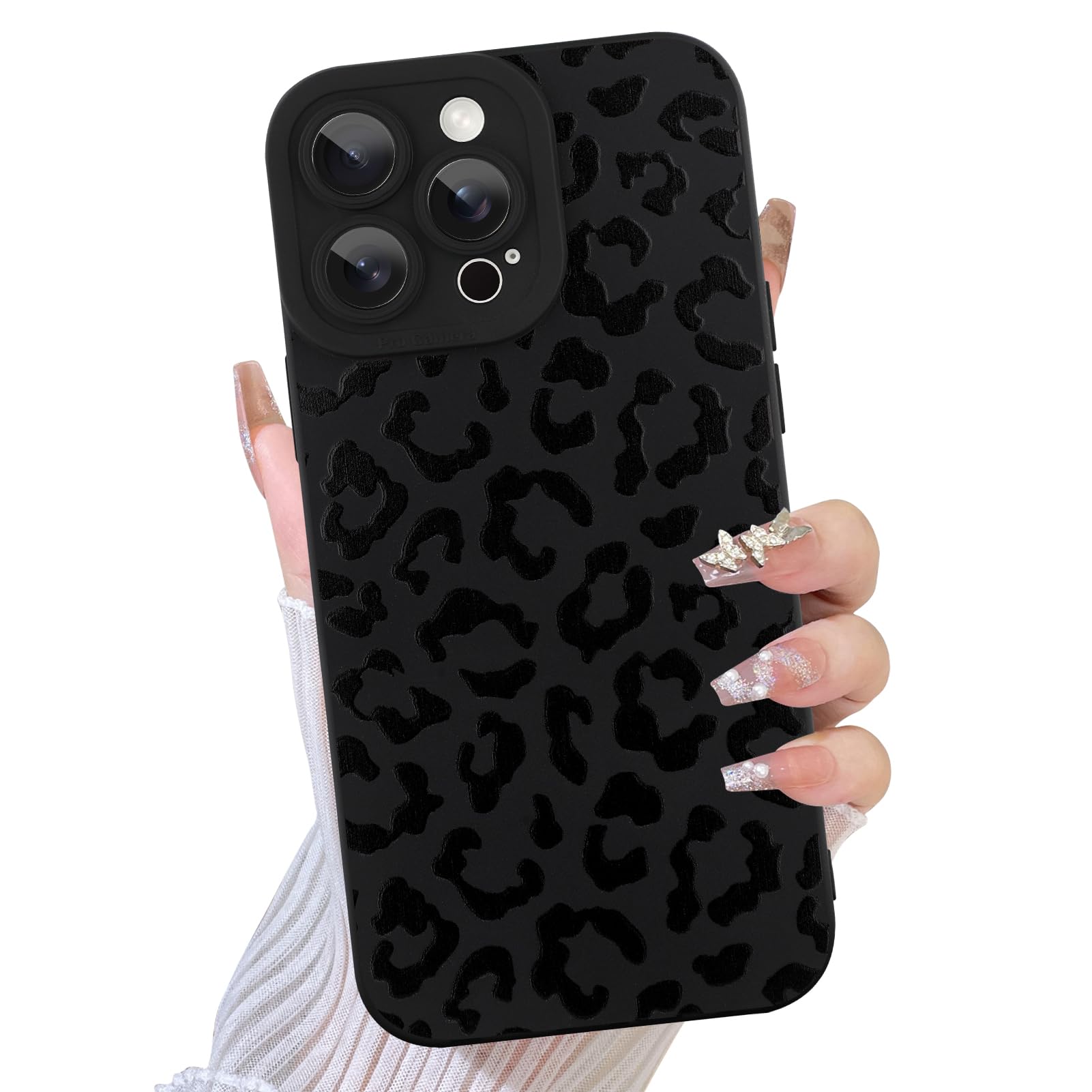 TEAUGHT Compatible with iPhone 12 Pro Case Cute Pattern White Leopard Print Cheetah Shockproof Silicone Phone Cover for Girls Wo