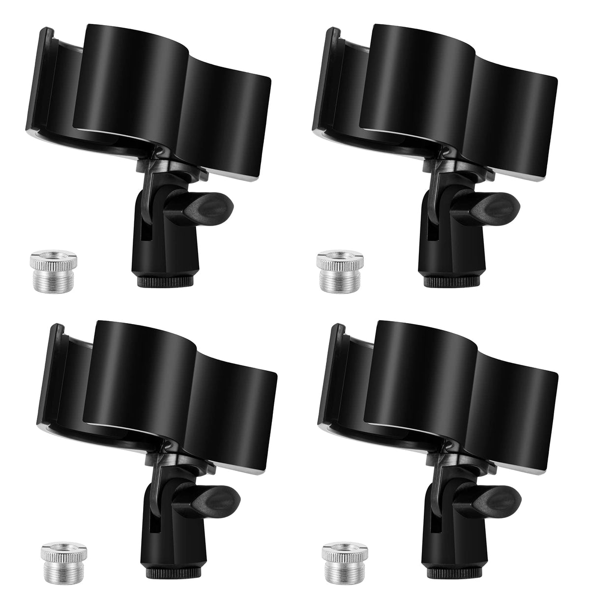 Bilione 4 Pcs Versatile Mic Clip, Adjustable Microphone Holder Clip For Microphones With Outer Diameter Between 32Mm And 60Mm, W