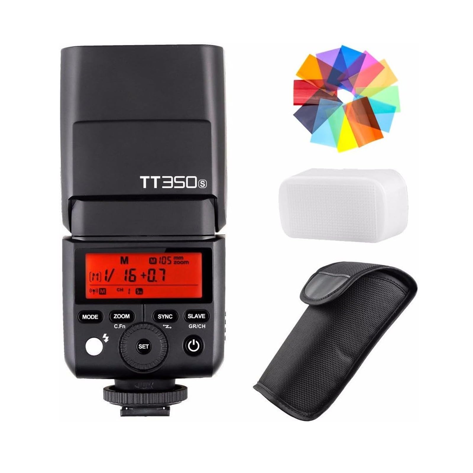 Godox Tt350S Flash For Sony Camera 2.4G Hss 1/8000S Ttl Wireless Compact Speedlite Flash For Sony A7Iii A7Iv A7R A7S A7 A7 Ii A7 Iii A7R Ii A7R Iii A6400 A6300 A6000 Mirrorless Dslr W/Color Filter