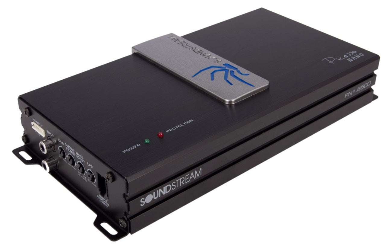 Soundstream Pn1.650D 650W Monoblock Picasso Nano Class D Amplifier,Black & Silver