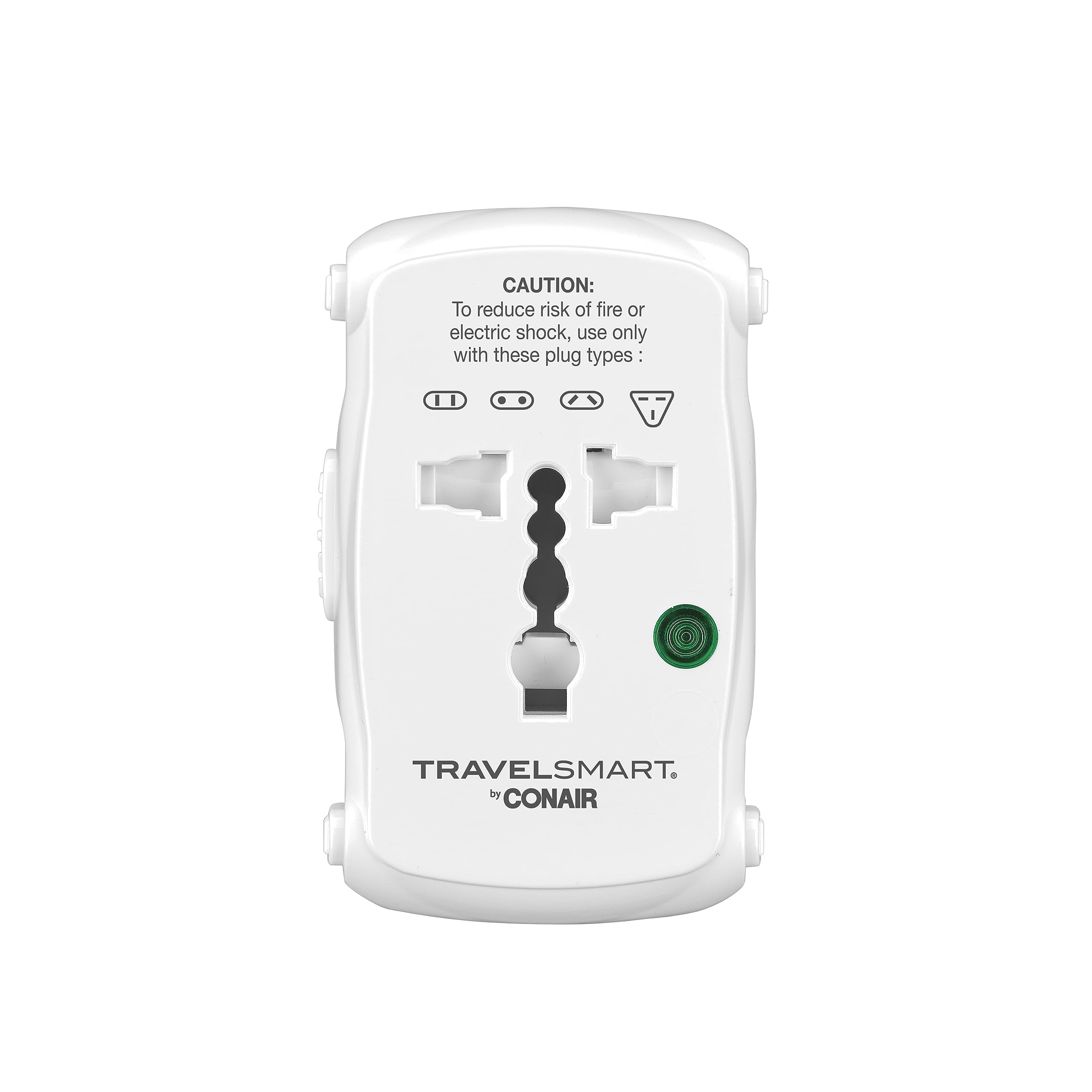 Conair Universal Travel Adapter, European Travel Plug Adapter With Surge Protection, All In One Worldwide Travel Adapter