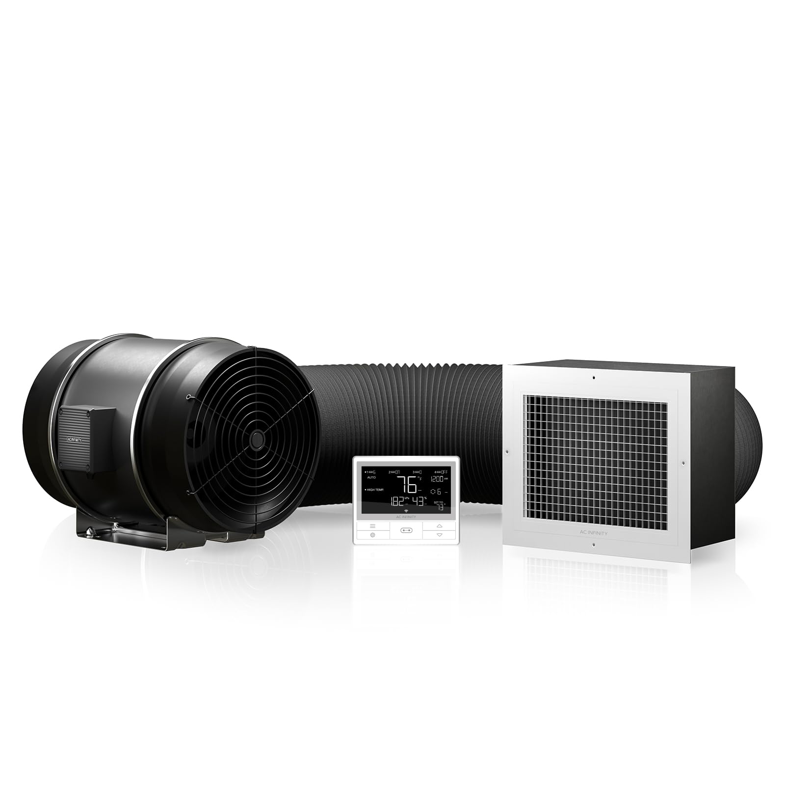 AC Infinity CLOUDWAY Whole House EC Fan T12, 1600 CFM with Temperature Humidity Controller, WiFi Integrated App Control - Ceilin