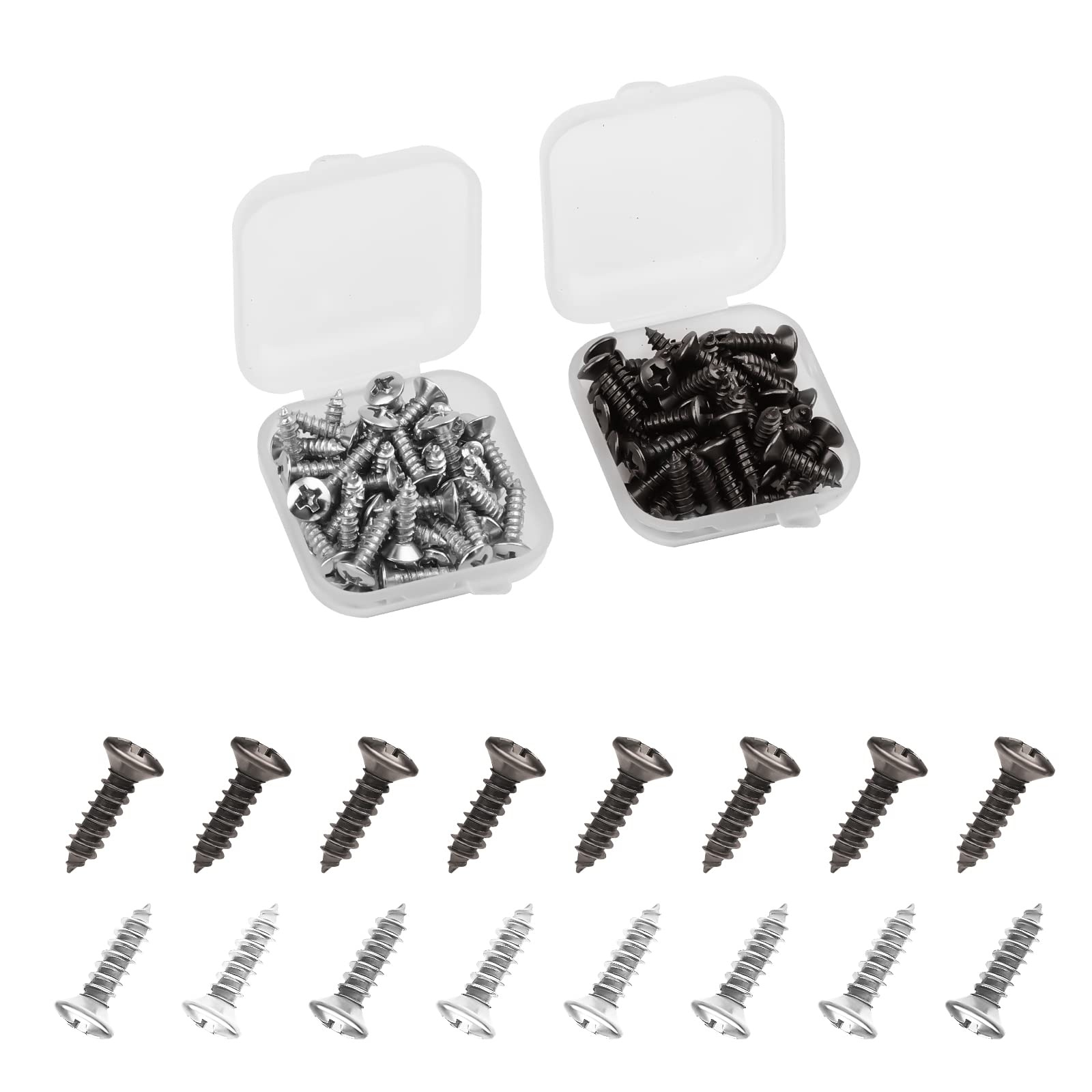 Savita 100 Pcs Guitar Pickguard Screws, Bass Pickguard Screw Set, Guitar Mounting Screws For Electric Guitar Electric Bass Guard