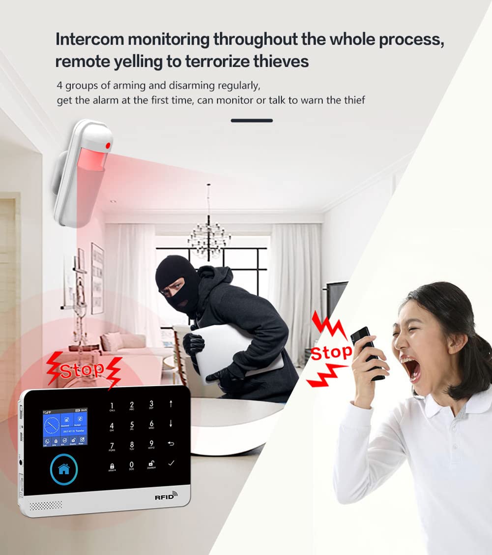 Wireless Wifi Smart Home Security Diy Alarm System With Motion Detector,Notifications With App,Door/Window Sensor, Siren,Compati