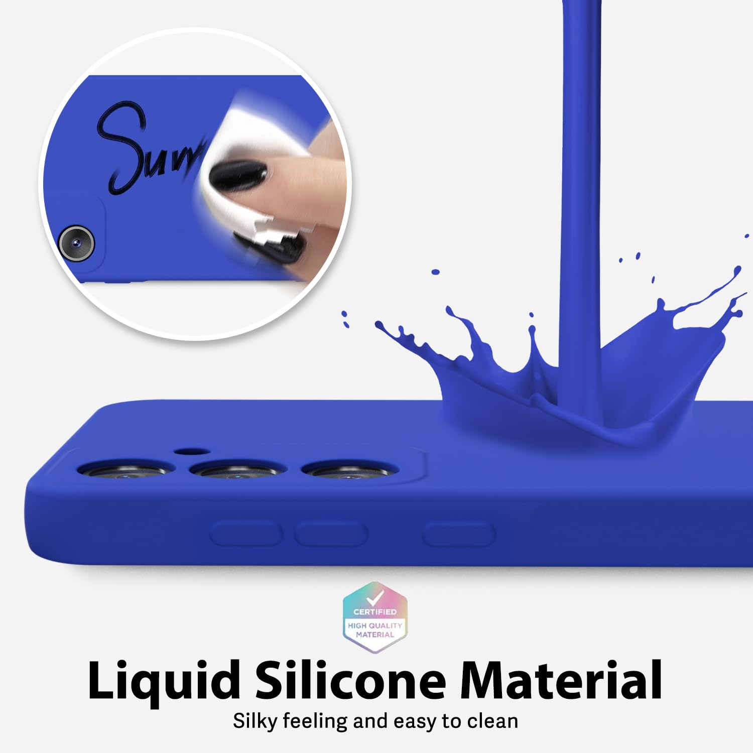 Oakxco For Samsung Galaxy A55 5G Case Liquid Silicone, Soft Rubber Gel Elegant Aesthetic Basic Simple Cover, Cute Thin Slim Tpu