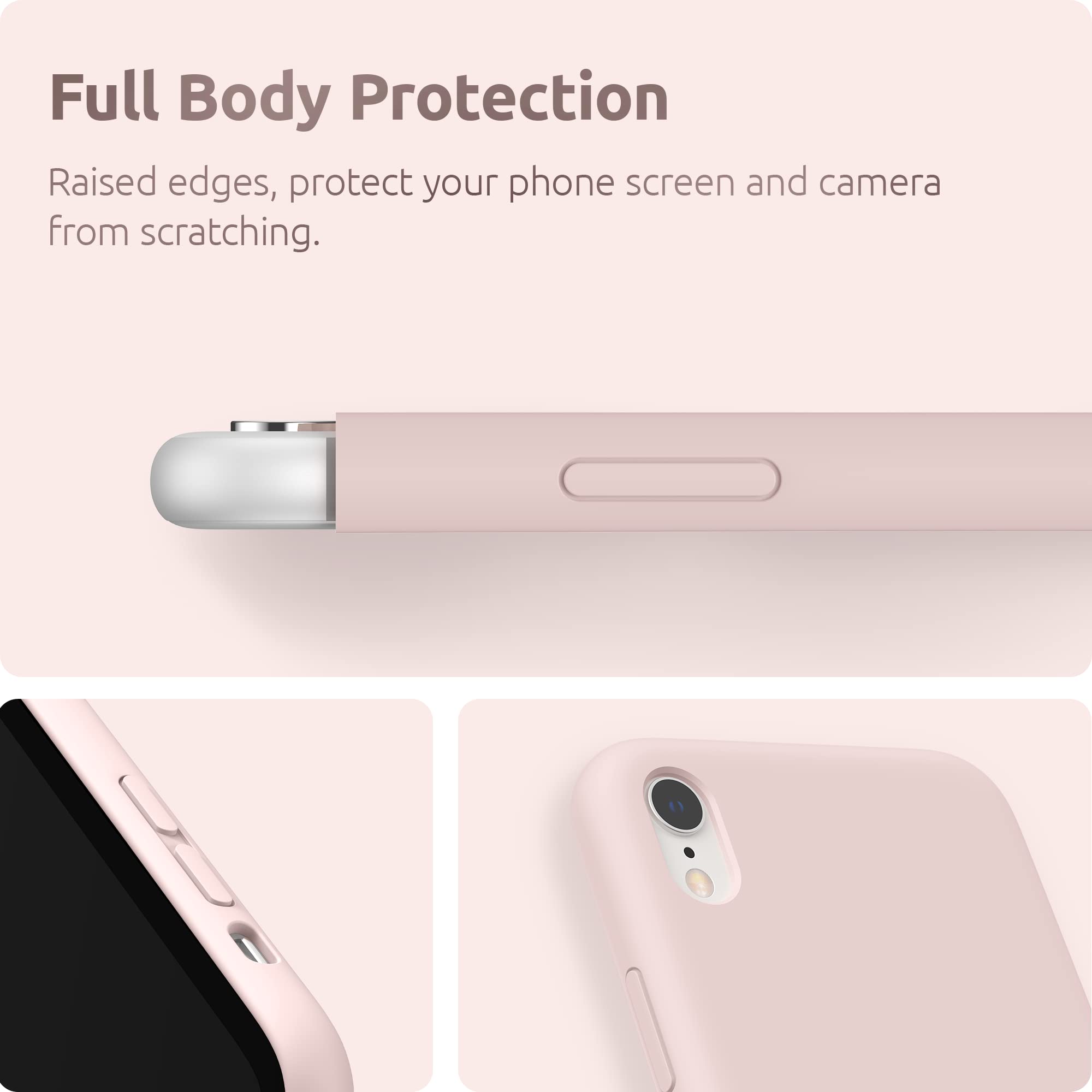 Surphy Compatible With Iphone Xr Case, Thickened Liquid Silicone Phone Case (With Microfiber Lining) For Iphone Xr 6.1 Inches, P