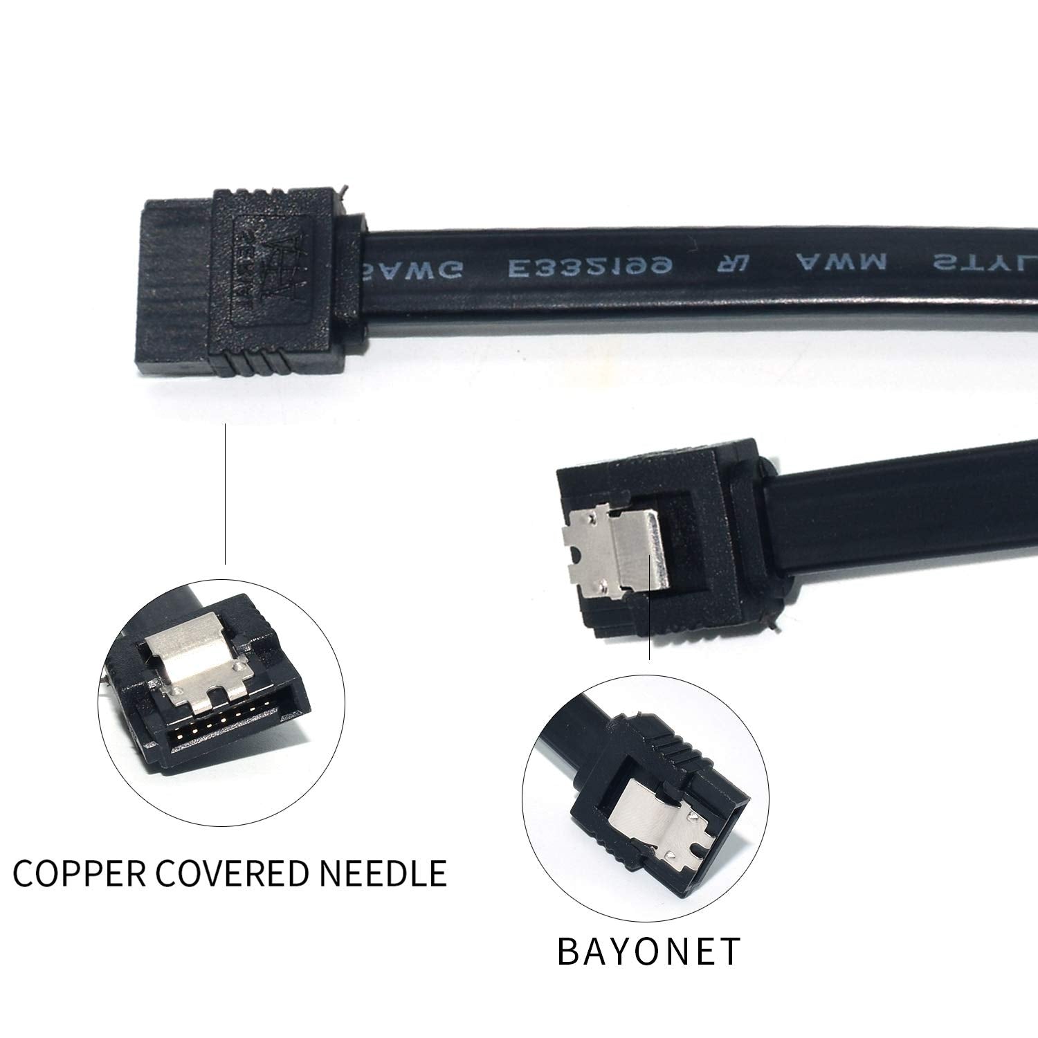 Elifeapply Sata Iii Cables Sata Iii 6.0 Gbps With Locking Latch 7Pin Female To Female Data Cable With Locking Latch Compatible F