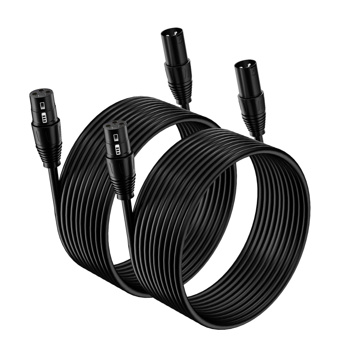 Hooh Xlr Cable 25Ft 2 Pack, Microphone Cables, Xlr Microphone Cable Male To Female Balanced Dmx Cable Suitable For Microphones,R