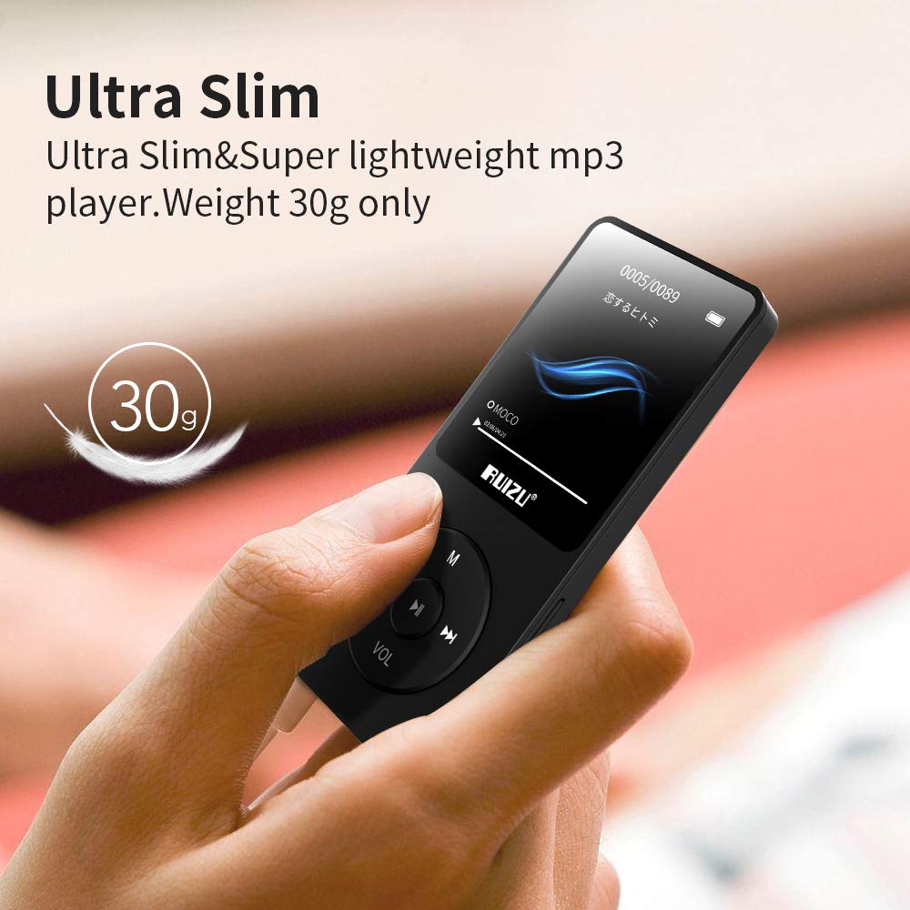 Ruizu 32Gb Mp3 Player With Bluetooth 5.3, Portable Music Player For Kids, Digital Audio Players With Fm Radio, Voice Recorder, Shuffle, Video Playback, 80 Hours Playback, Support 128Gb Micro Sd Card