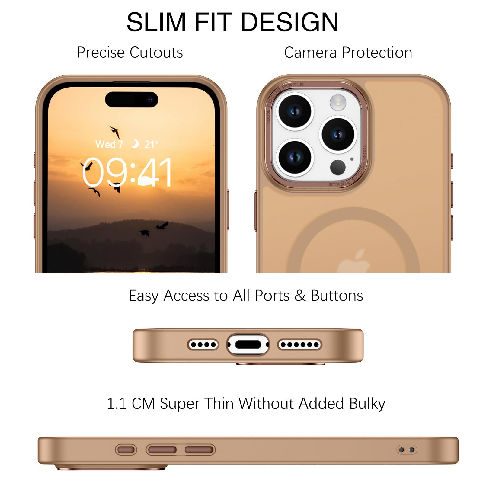 Bentoben For Iphone 16 Pro Max Case, Phone Case Iphone 16 Pro Max Magnetic Case [Compatible With Mag Safe] Translucent Matte Sli