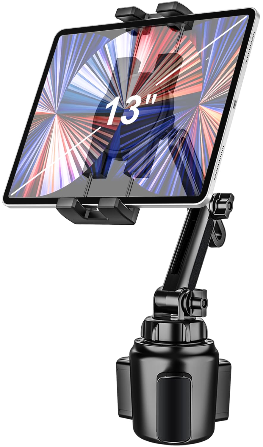 Woleyi Cup Holder Car Tablet Mount, Ipad Mount Holder For Car/Truck, 360 Rotation Adjustable Universal Tablet Stand Cradle Compa