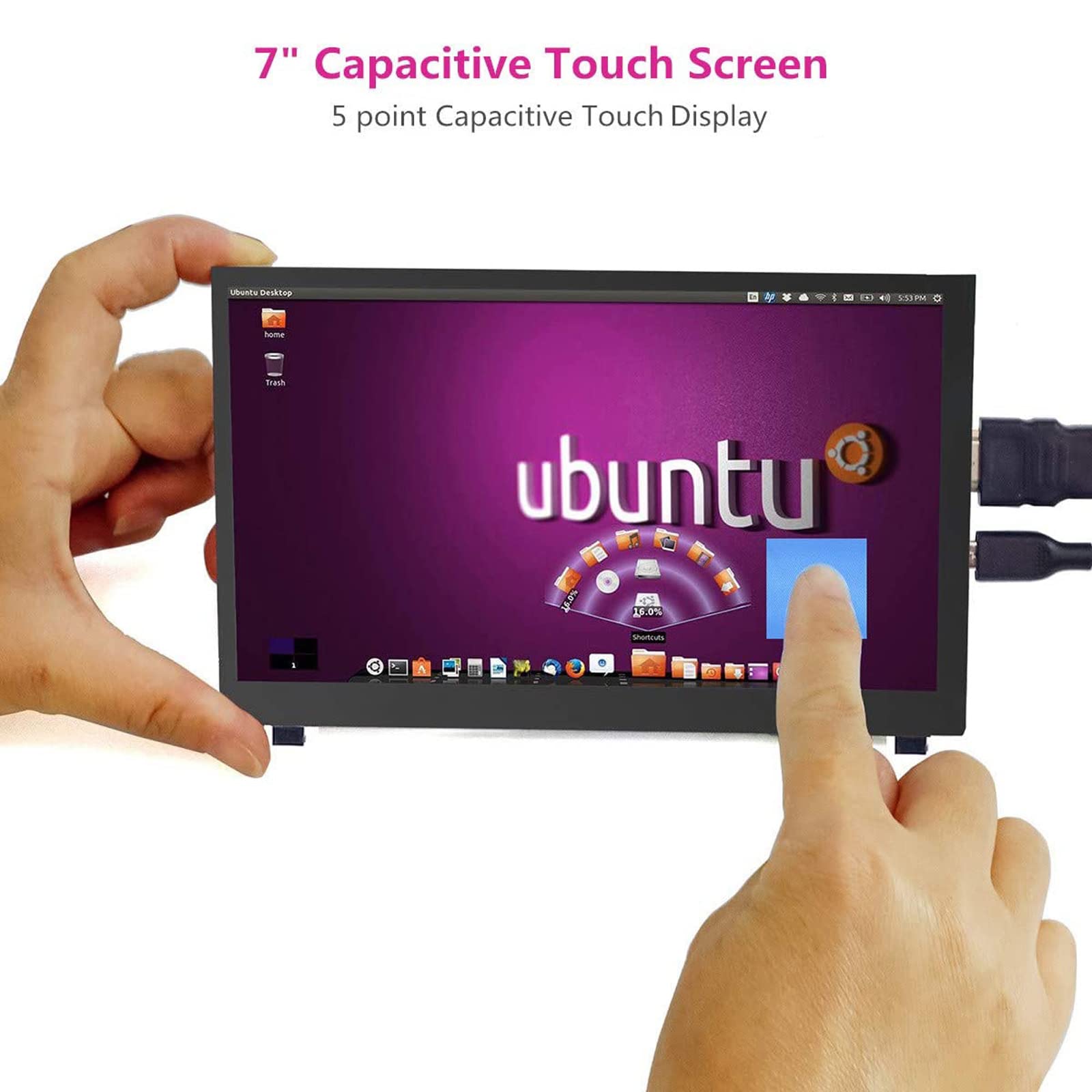 Elecrow For Raspberry Pi Screen 7 Inch Touchscreen 1024X600 Portable Monitor Compatible With Raspberry Pi Banana Pi Jetson Nano