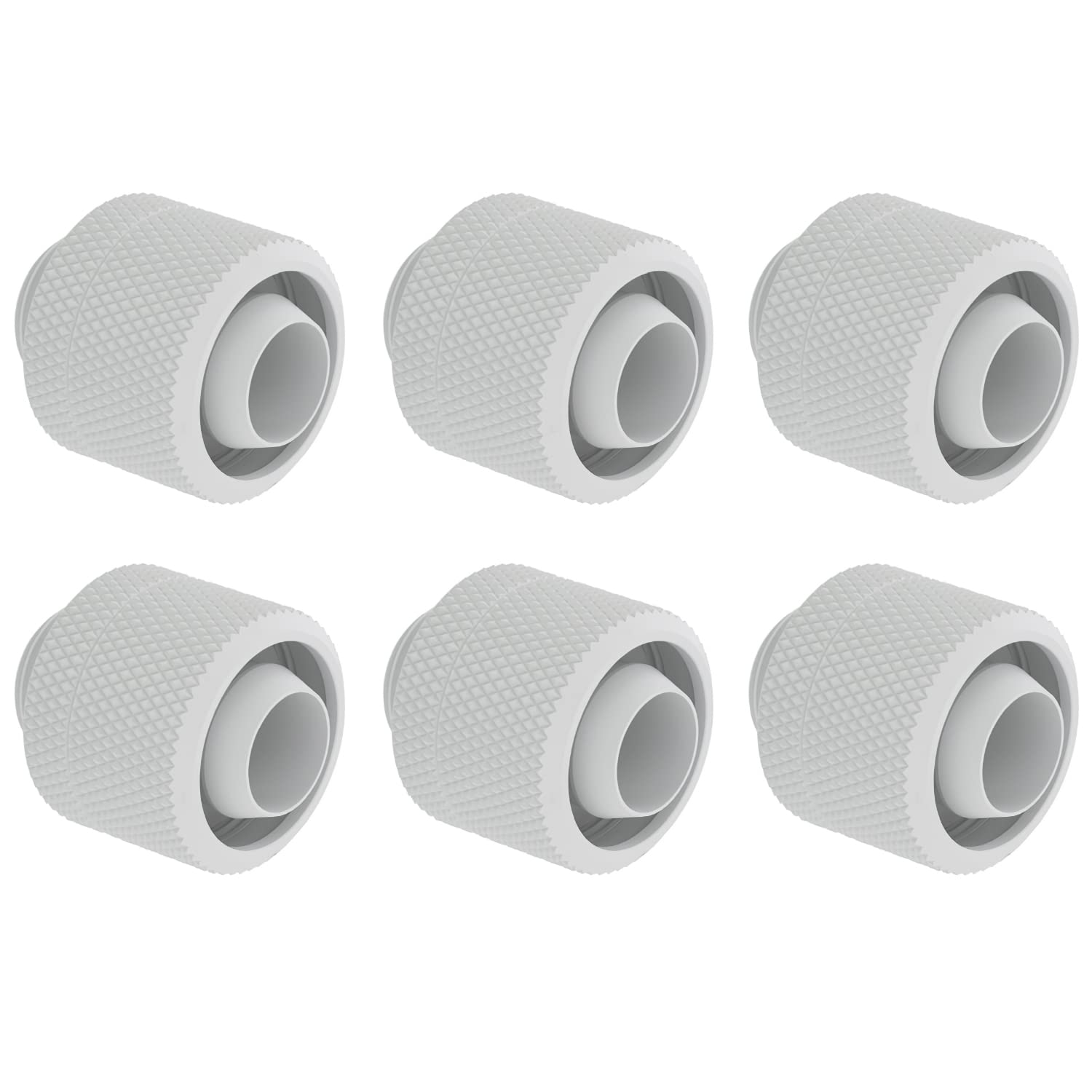 Dracaena 6 Pack G1/4'' Thread To 3/8'' Id, 1/2'' Od Compression Fitting For Soft Tubing, Soft Tube Connectors For Computer Water