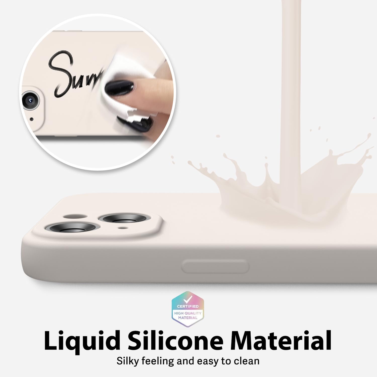 Oakxco For Iphone 15 Plus Phone Case Liquid Silicone, Thin Slim Soft Rubber Gel Tpu Plain Simple Cover For Women Girl Cute, Matt