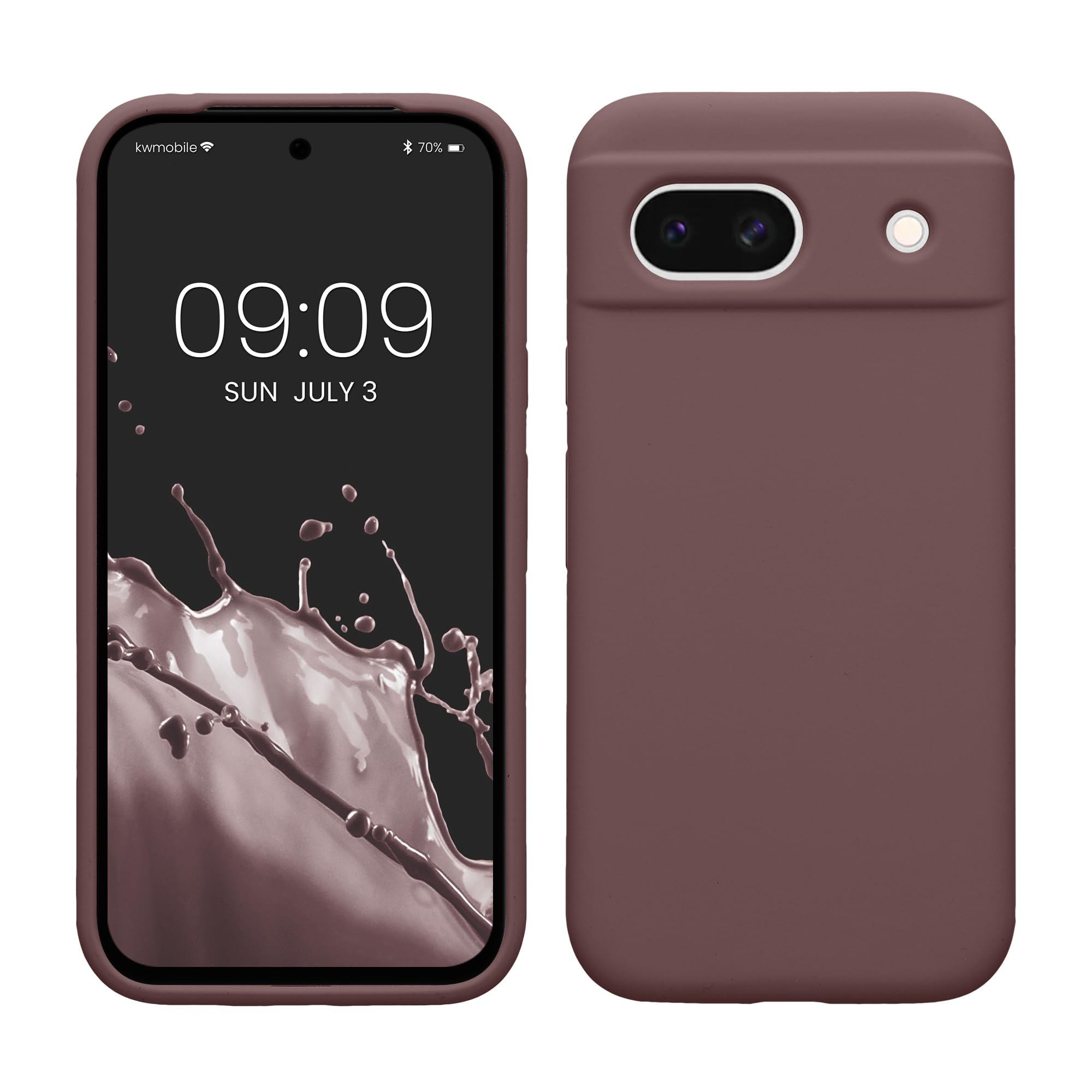 kwmobile Case Compatible with Google Pixel 8a Case - TPU Silicone Phone Cover with Soft Finish - Grape Purple