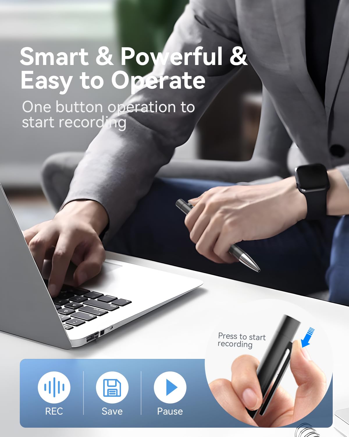 Professional Voice Recorder For Lectures Meetings,Digital Voice Activated Recorder With Playback,64Gb(4400Hrs) Dictaphone Audio