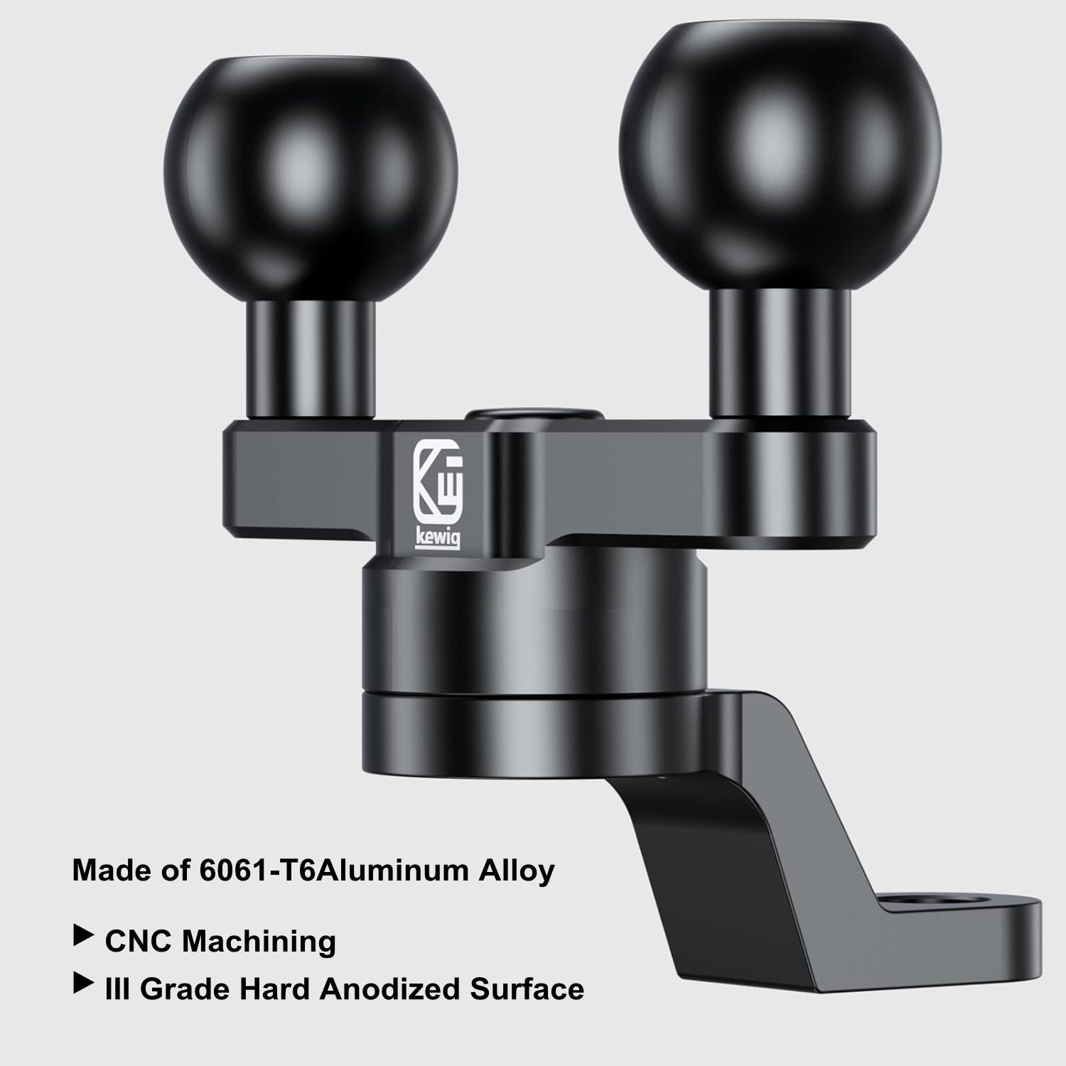 Brcovan Aluminum Alloy Rear View Mirror Mount Base With Double 1'' Tpu Ball & 10Mm Mounting Hole Compatible With Ram Mounts B Size1 Inch Ball Double Socket Arm & Bike Motorcycle Phone Mount Holder