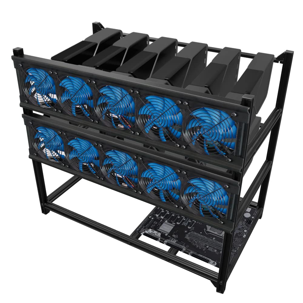 Kingwin Miner Rig Case Frame 12 Gpu   Premium Stackable Aluminum Mining Rig Enclosure For Efficient Crypto Mining, Test Bench Pc