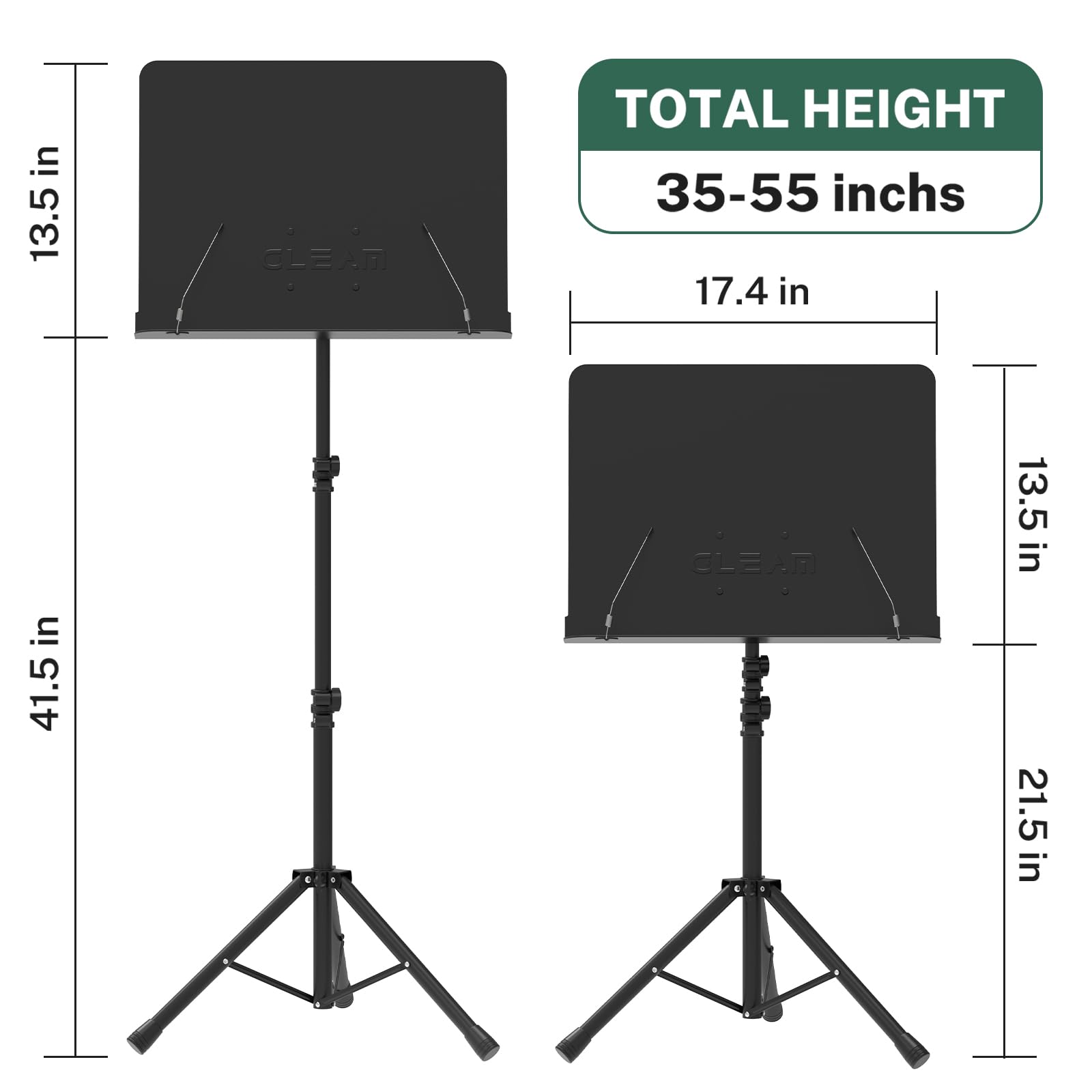 Gleam Sheet Music Stand   Full Metal With Carrying Bag, Phone Holder, Sheet Music Folder And Clip, 5 In 1 Desktop Book Stand