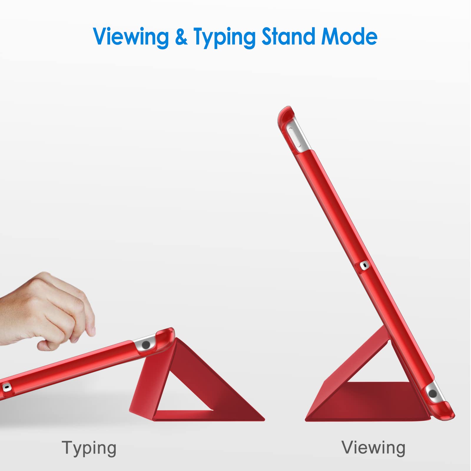 Jetech Case For Ipad 10.2-Inch (2021/2020/2019 Model, 9/8/7 Generation), Auto Wake/Sleep Cover (Red)