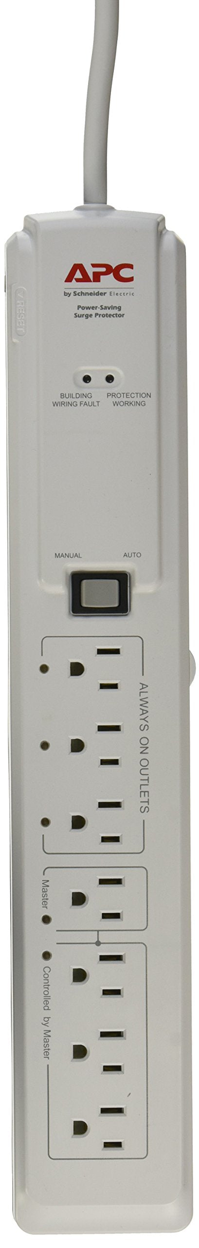 Apc 7 Outlet Surge Protector 1020 Joules, Surgearrest (P7Gb),White