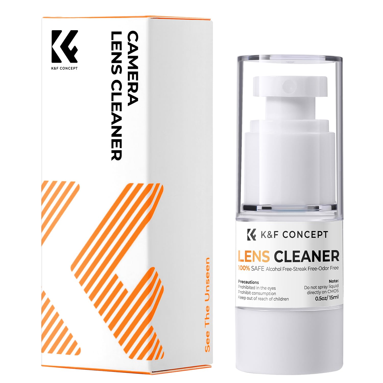 K&F Concept Spray And Microfiber Lens Cleaner Care Kit, Non Flammable Camera Lens Cleaner And Digital Sensor Cleaning Solution,F